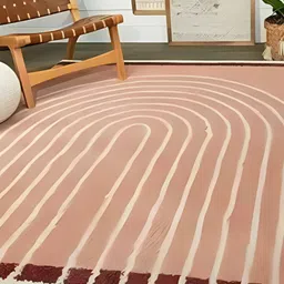 Shopgallery Pink Geometric Anti-Skid Polyester Carpet-picture-13
