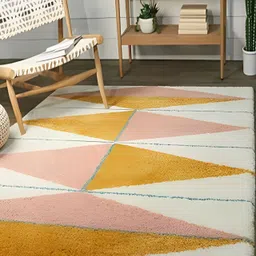 Shopgallery Pink & Yellow Geometric Anti-Skid Carpet-picture-16