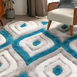 Shopgallery Grey Geometric Anti-Skid Polyester Carpet-picture-37