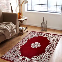 ZESTURE Maroon Floral Carpet-picture-15