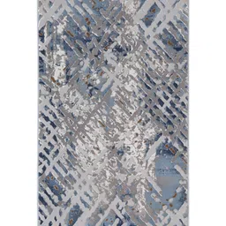 Sapana Carpet-Mats Grey & White Abstract Anti-Skid Carpet image 4