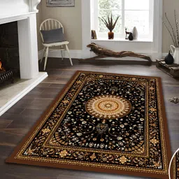 Sparrow world Brown Bohemian Anti-Skid Carpet image 3