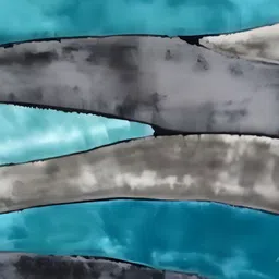 Shopgallery Silver Toned & Turquoise Blue Geometric Anti Skid Shaggy Carpet image 4