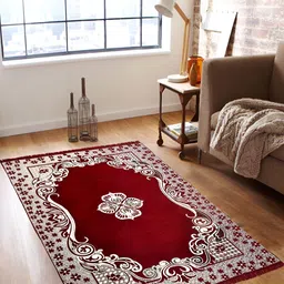 ZESTURE Maroon Floral Carpet image 3