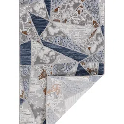 Sapana Carpet-Mats Grey & Blue Abstract Anti-Skid Carpet image 5