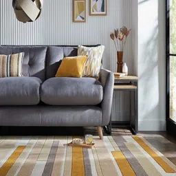 Safiya Carpet Beige & Grey Geometric Hand-Tufted Woollen Carpet image 1