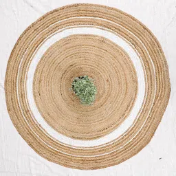 Art Avenue In Beige & White Jute Round Rug image 1