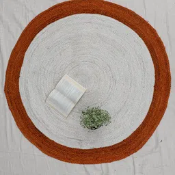Art Avenue NEED White & Brown Round Jute Rug image 1