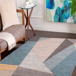 Safiya Carpet Grey Abstract Hand-Tufted Woollen Carpets-picture-3