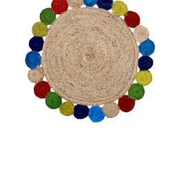 Art Avenue Duster Beige & Red Braided Round Jute Rug image 2