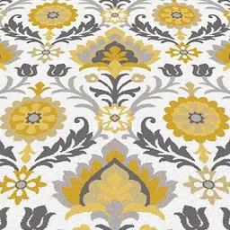 Safiya Carpet White & Grey Floral Woollen Carpets image 2