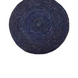 Art Avenue Blue Self-Design Jute Round Rug image 2