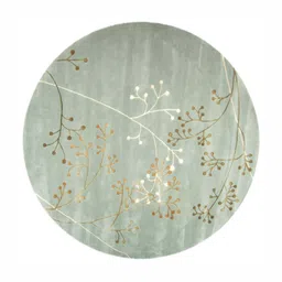 Safiya Carpet Green & White Floral Hand Tufted Woollen Carpet image 3