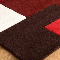 Safiya Carpet Red Geometric Hand-Tufted Woollen Carpets image 3