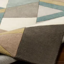 Safiya Carpet White & Brown Geometric Woollen Carpets image 4