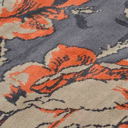 PRESTO Grey & Brown Floral Printed Carpets image 4