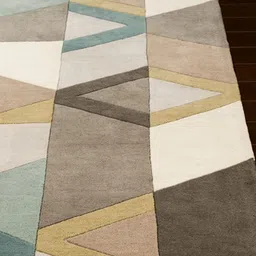 Safiya Carpet White & Brown Geometric Woollen Carpets image 5