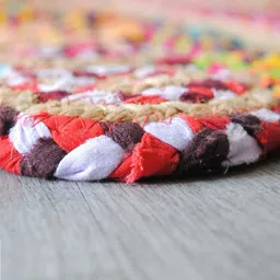 Art Avenue Maze Beige & White Braided Jute Recycled Cotton Rectangular Rug image 5