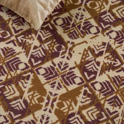 Welspun Brown & Cream Coloured Geometric Printed Rectangle Shaped Anti-Skid Carpet image 5