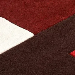 Safiya Carpet Red Geometric Hand-Tufted Woollen Carpets image 4