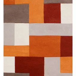 Safiya Carpet Orange Geometric Woollen Carpets image 3