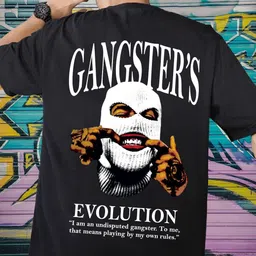 manlino Men Graphic Print Round Neck Cotton Blend Black T-Shirt-picture-28