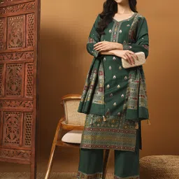afsa Unstitched Wool Suit Fabric Self Design image 4