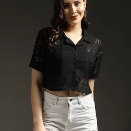 emeros Casual Regular Sleeves Striped Women Black Top-picture-26