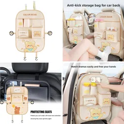 bosig Leather Auto Car Back Seat Organizer, Multipocket Storage Car Side Seat Catcher image 3