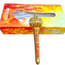 nevy Hanumaan Ji Bajrang bali Gada mace sota for religious and Decoration showpiece Brass, Alloy image 2