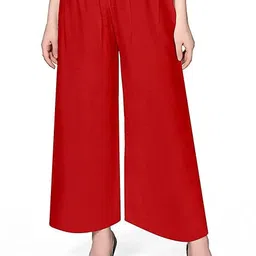 fheo Women Regular Fit Red Viscose Rayon Trousers-picture-18