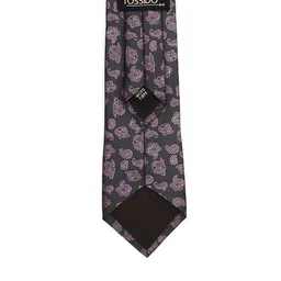 Tossido Men Charcoal & Purple Printed Slim Tie image 4