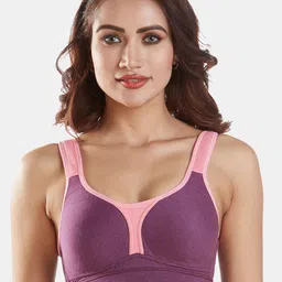 Sonari Women Purple & Pink Non-Wired Lightly Padded Sports Bra-picture-11