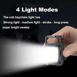 one purchase Mini COB Flashlight,Multi-function USB Rechargeable Key Chain Portable Pocket 3 hrs Torch Emergency Light image 5