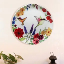 kolorobia White Bone China Humming Bird Floral Beauty Inspired Home Decor Wall Plate 7.5 Inch-picture-31