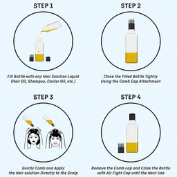 vedini Hair Root Applicator Bottle with Comb Cap for Applying Hair Oil, Shampoo and MedicinesVedini Hair Root Applicator Bottle with Comb Cap for Applying Hair Oil, Shampoo and Medicines (100ml, Pack of 4) image 4