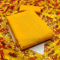 ladypotion Unstitched Georgette Salwar Suit Material Embroidered-picture-23