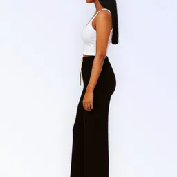 empracee Women Comfort Fit Black Cotton Blend Trousers image 1