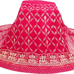 mantushti Embroidered Semi Stitched Rajasthani Poshak image 2