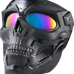 autokick SKM-106 – Stealth Edition Skull Mask with Smoke-Tinted Lenses Skull Face Mask Blowtorch Safety Goggle-picture-31