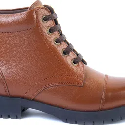 XHUGOY 2001 TAN (RED COLOUR) OXFORD BIKER/POLICE ANKLE LACE-UP BOOTS FOR BOYS/WOMEN Boots For Women image 2