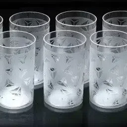 serenity (Pack of 10) NEW DESIGN OF PLASTIC GLASS IN PRISM STYLE IN WHITE COLOUR Glass Set Water/Juice Glass-picture-21