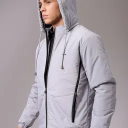 the indian garage co. Men Solid Quilted Jacket image 4