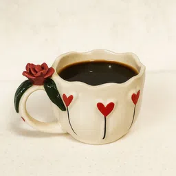 abc Pack of 1 Ceramic Elegant Handmade Ceramic Mug with Artistic Floral Detailing image 3