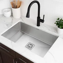 evanex 304 Grade Stainless Steel Handmade Kitchen Sink | 27"x20"x10" Single Bowl | Matt Finish Deep Kitchen Basin with Noise & Scratch Resistance Vessel Sink-picture-27