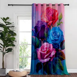 rootscurtains 213.36 cm (7 ft) Door Polycotton Room Darkening Curtain Single Curtain image 3