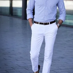 axolotl Men Regular Fit White Polycotton Trousers-picture-45