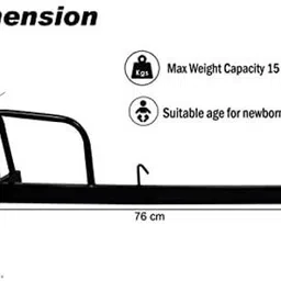 minikidz New Born Baby Window Cradle Iron Hanger, Door Hanger for Baby-Black image 3