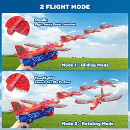 dream choice LED Airplane Launcher Toy Set with Airplane and Launcher for 3 4 5 6 7 8 9 Kids Armor Sets image 3
