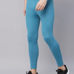 jump usa Solid Men Blue Tights image 2